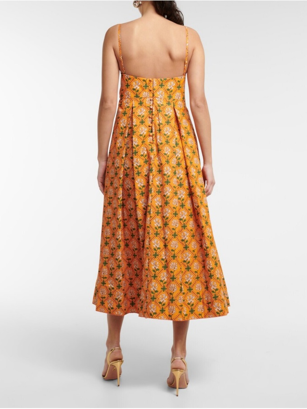 Agua by Agua Bendita Orange Floral Midi Dress - Picture 5 of 14